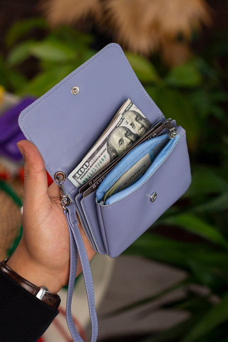 Zoozie Bags Cartera de Mujer Azul Bebé Piel PU Elegante Sofisticada Ideal Regalo
